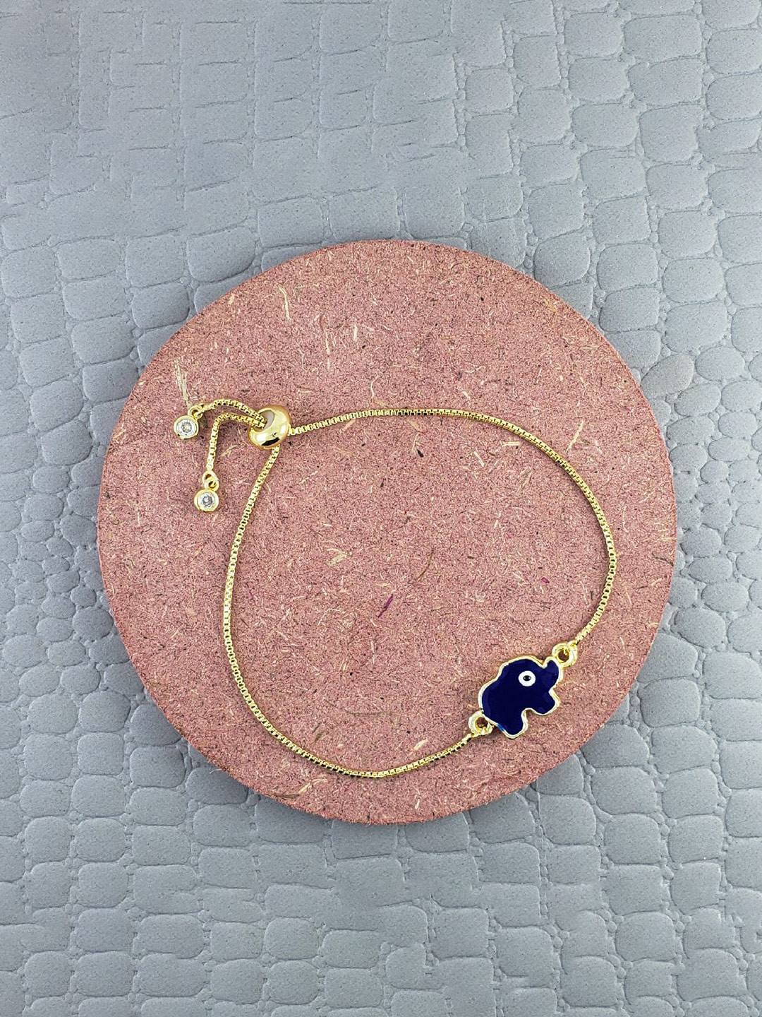 ZIVOM Women Brass Crystals Antique Gold-Plated Link Bracelet