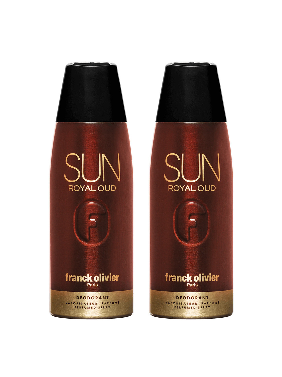 Franck Olivier Men Set of 2 Sun Royal Oud Odour Control Deodorant Spray - 250 ml each