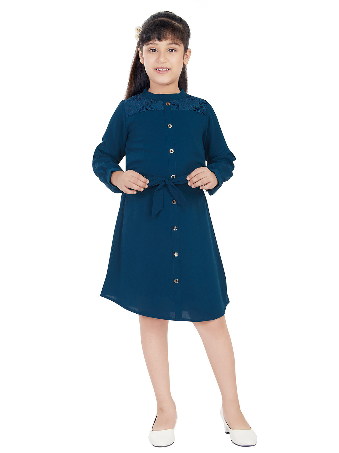 Peppermint Satin A-Line Dress