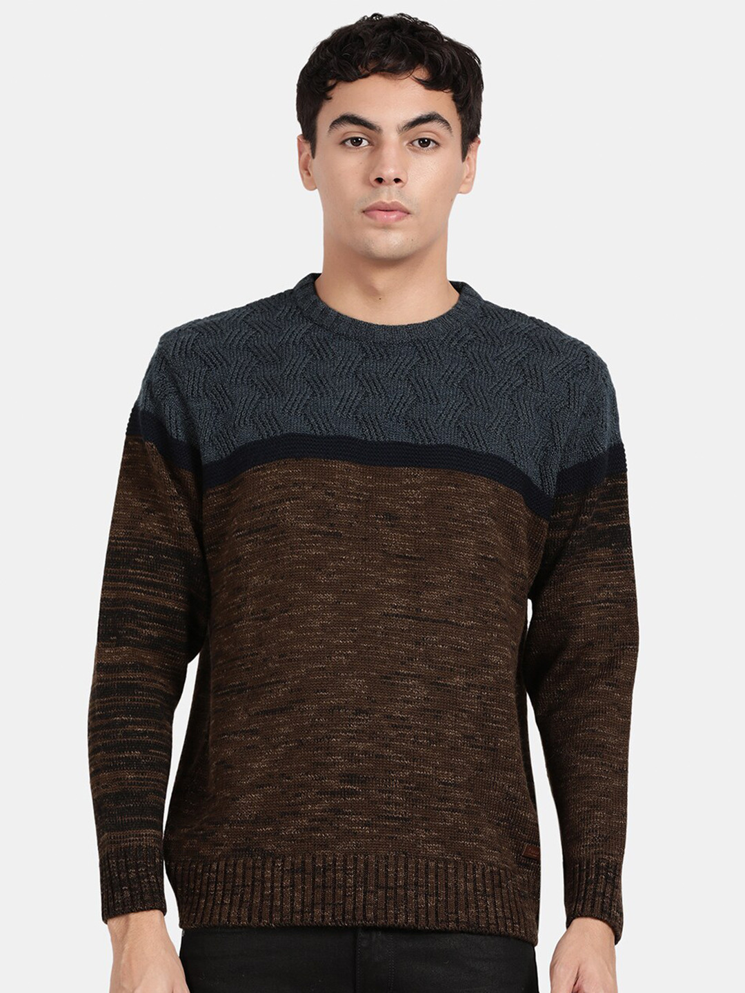 t-base Colourblocked Pullover Ribbed Sweaters
