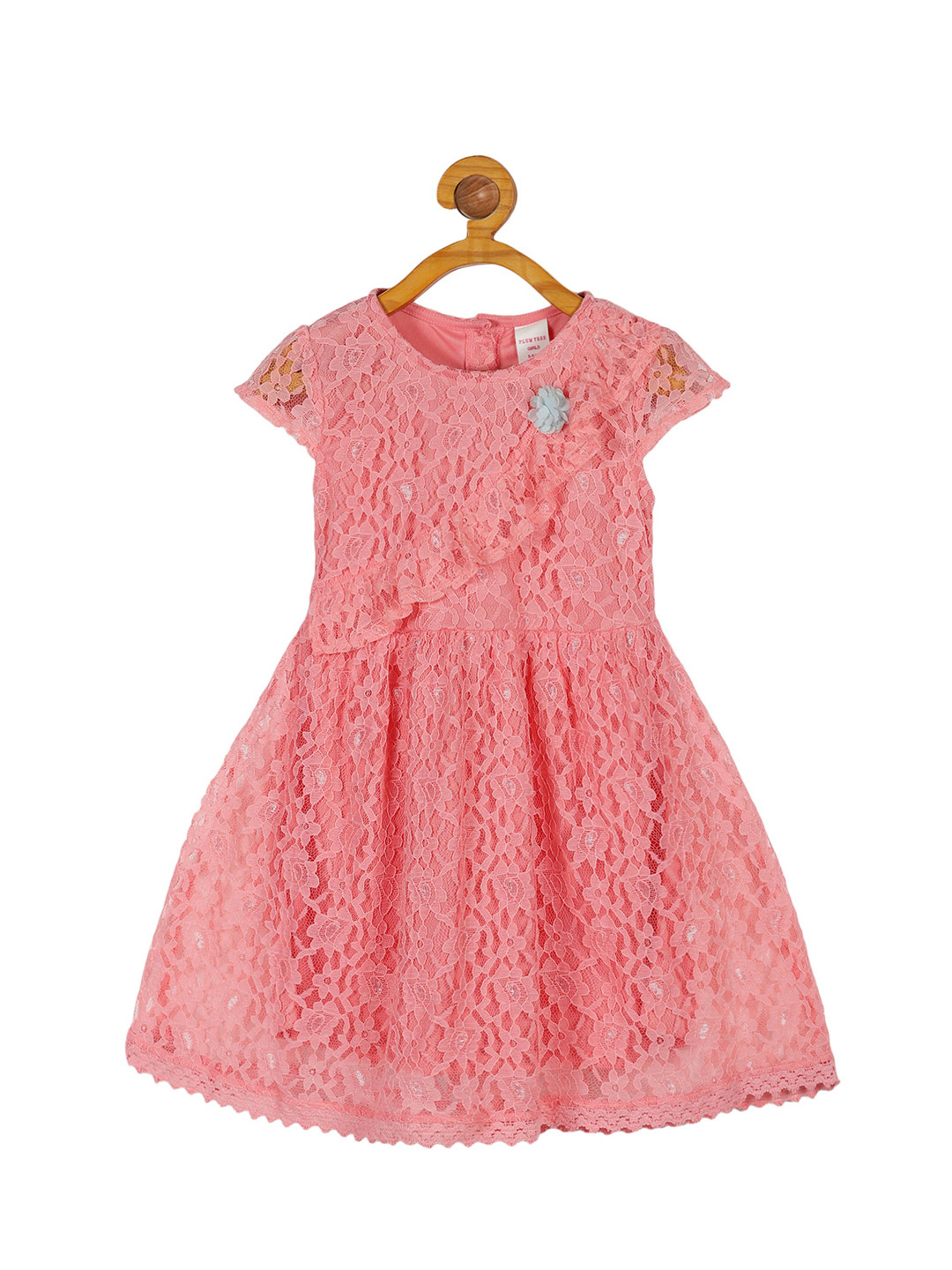 PLUM TREE Peach-Coloured Net Dress