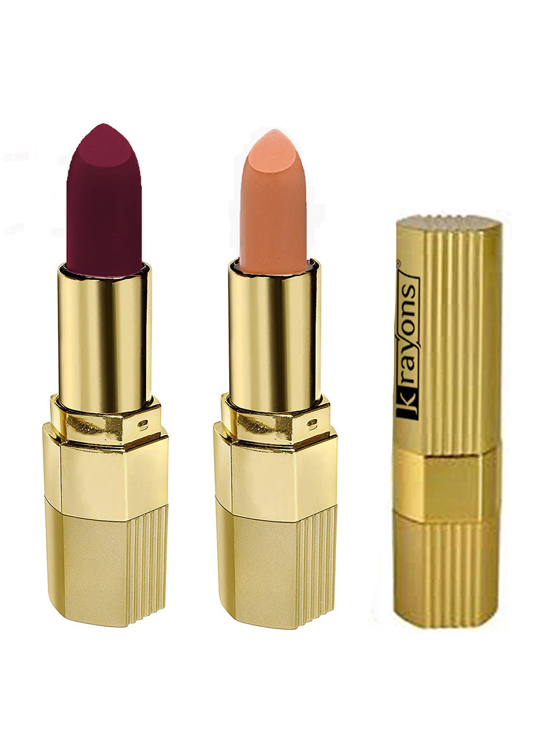 krayons Desire Matte Set Of 2 Moisturizing & Long-Lasting  Matte Lipstick - Nude caramel 306 & Cherry love 307