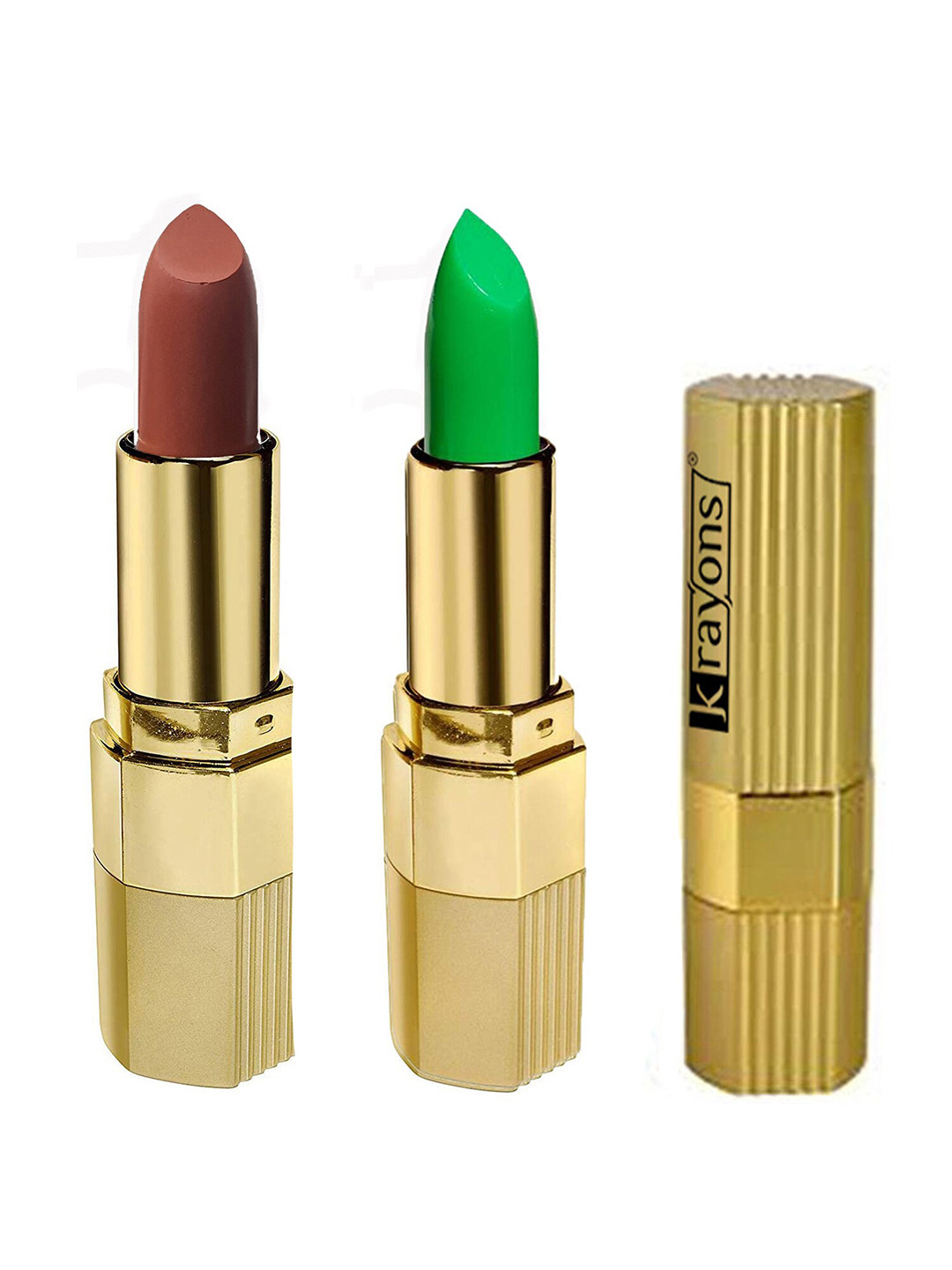 krayons Desire Matte Set Of 2 Lipstick 3.5 g Each Caramel Brown 301- Magic Pink 305