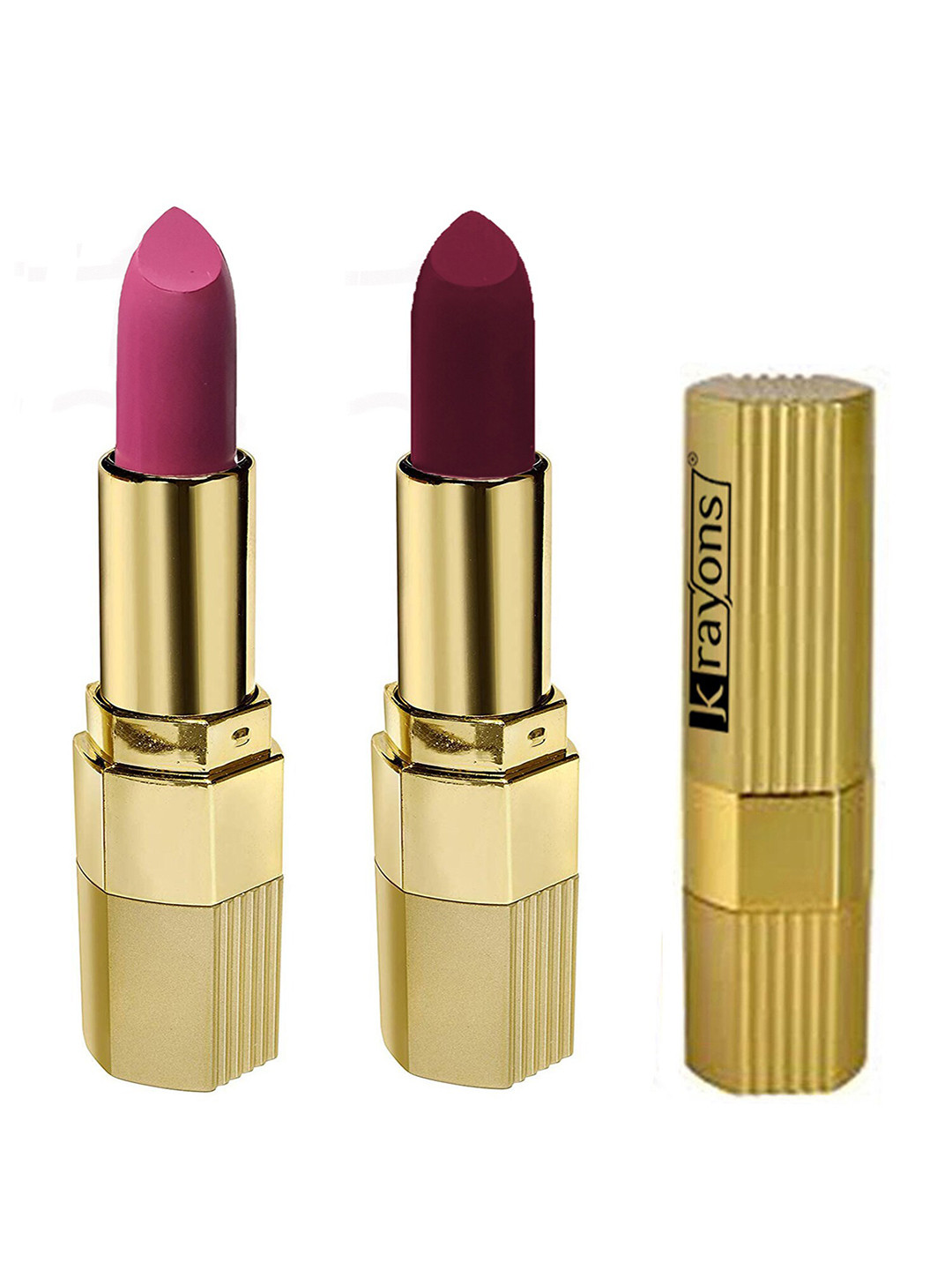 krayons Set Of 2 Desire Matte Lipstick 3.5g Each Pink Mulbery 302 & Cherry Love 307