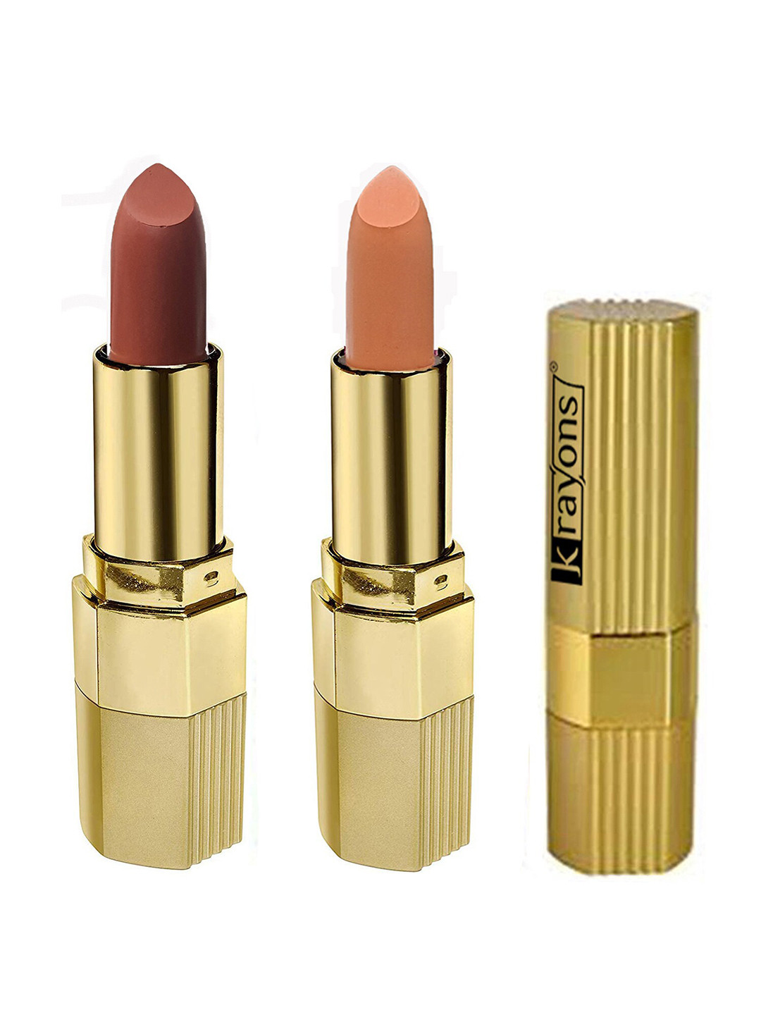 krayons Desire Matte Set Of 2 Moisturizing & Long-Lasting  Matte Lipstick - Caramel brown 301 & Nude caramel 306