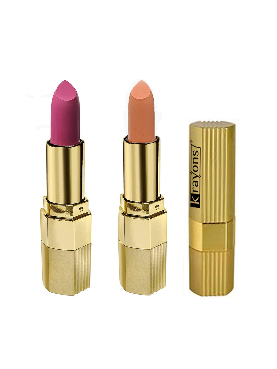 krayons Set of 2 Desire Matte Lipstick 3.5 g each - Pink Mulbery 302 & Nude Caramel 306