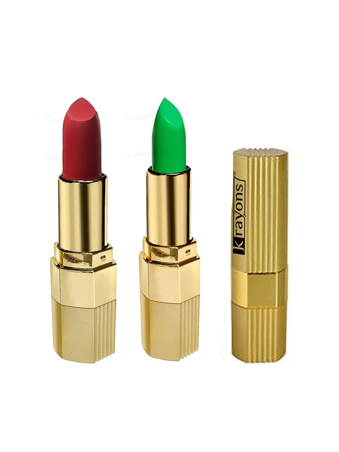 krayons Set of 2 Desire Matte Lipstick 3.5 g each - Scarlet Red 303 & Magic Pink 305