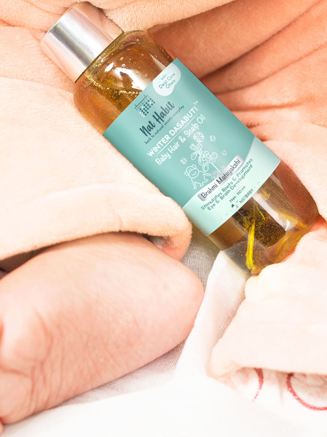 Nat Habit Brahmi Matsyakshi Winter Baby Hair & Scalp Oil for Healthy Growth - 110ml