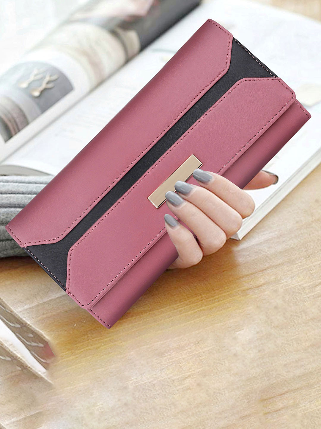 YESSBENZA Women Buckle Detail Two Fold Wallet