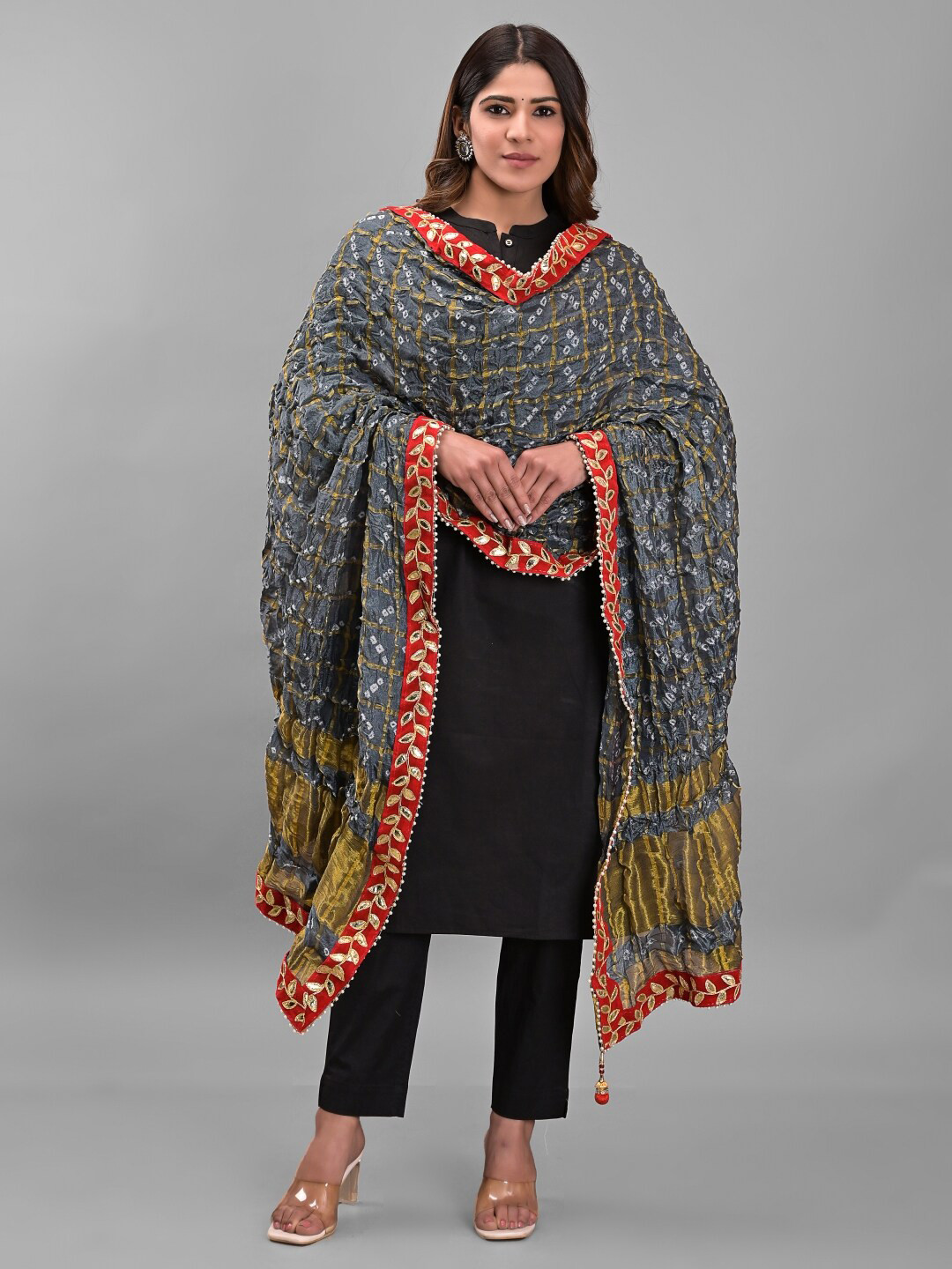 Apratim Printed Art Silk Bandhani Dupatta