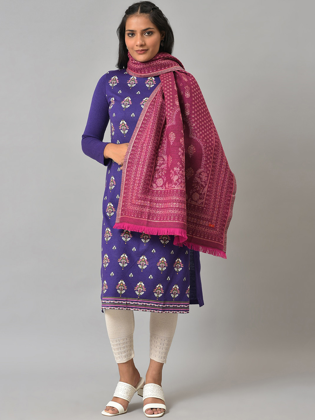 W Women Printed Acrylic Shawl
