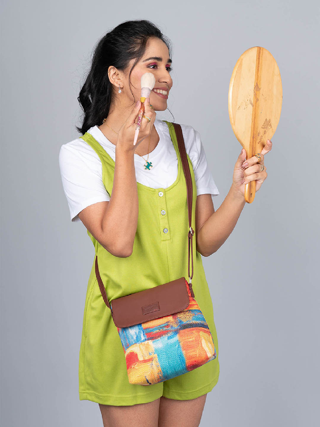 ZOUK Printed Structured Sling Bag