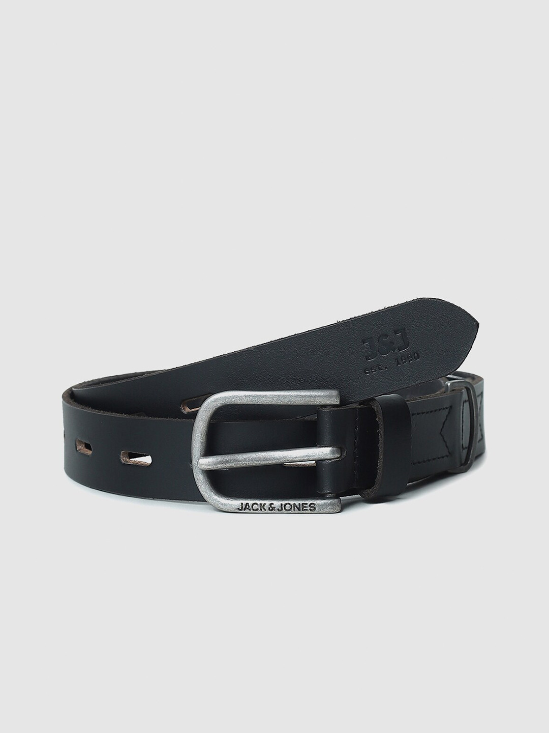 Jack & Jones Men Push Pin Leather Belt