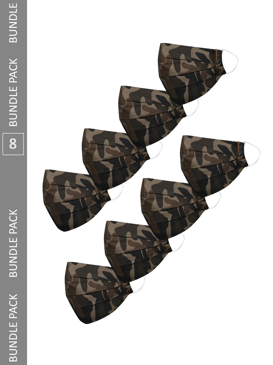 VASTRAMAY Pack of 8 2-Ply Camouflage Reusable Anti-Pollution Masks