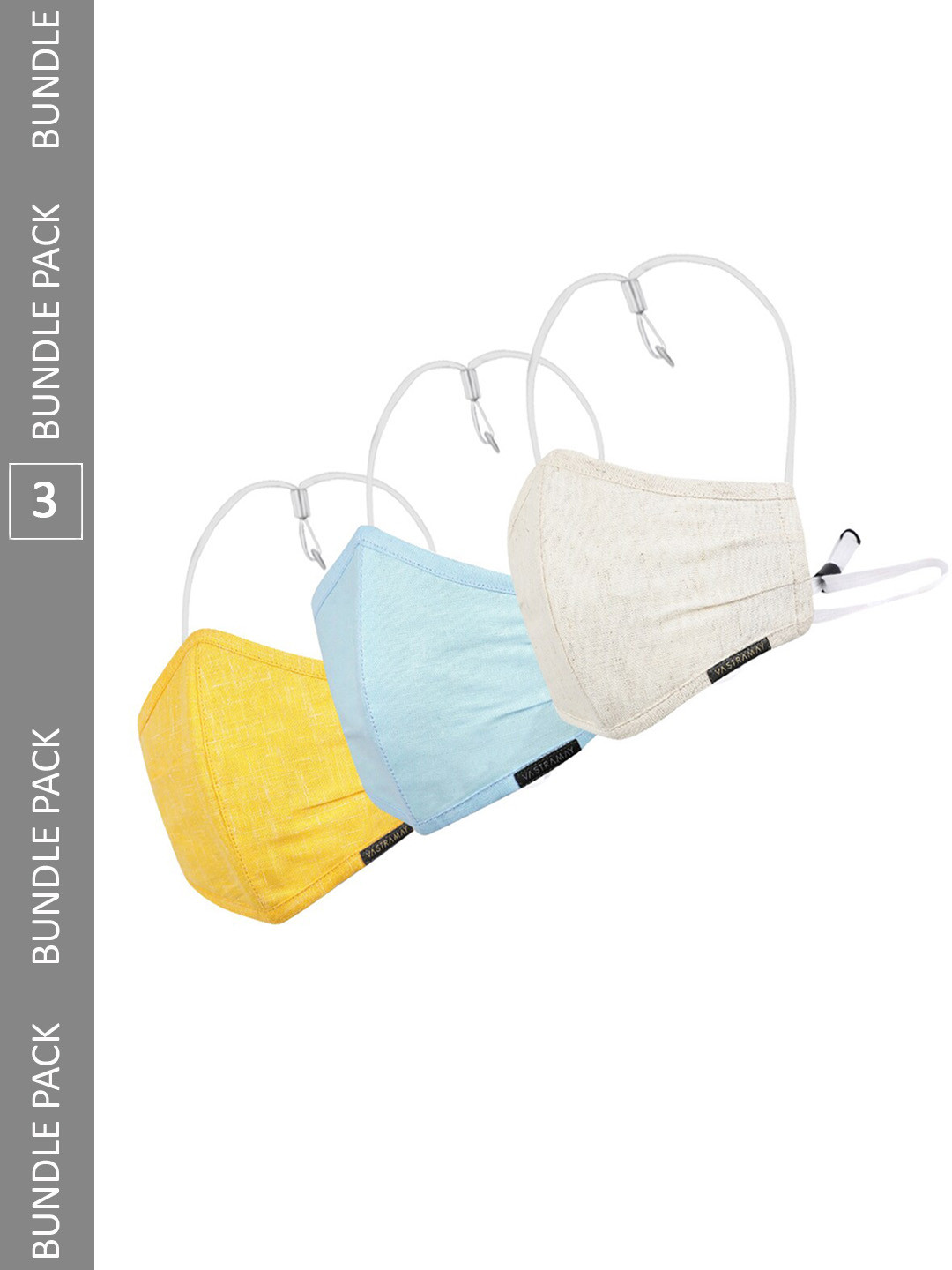 VASTRAMAY Set Of 3 Adjustable 3-Ply Outdoor Cloth Masks.