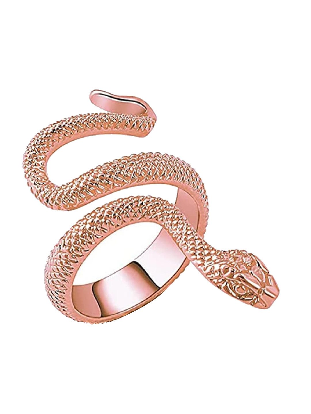 UNIVERSITY TRENDZ Rhodium-Plated Snake Design Adjustable Finger Ring