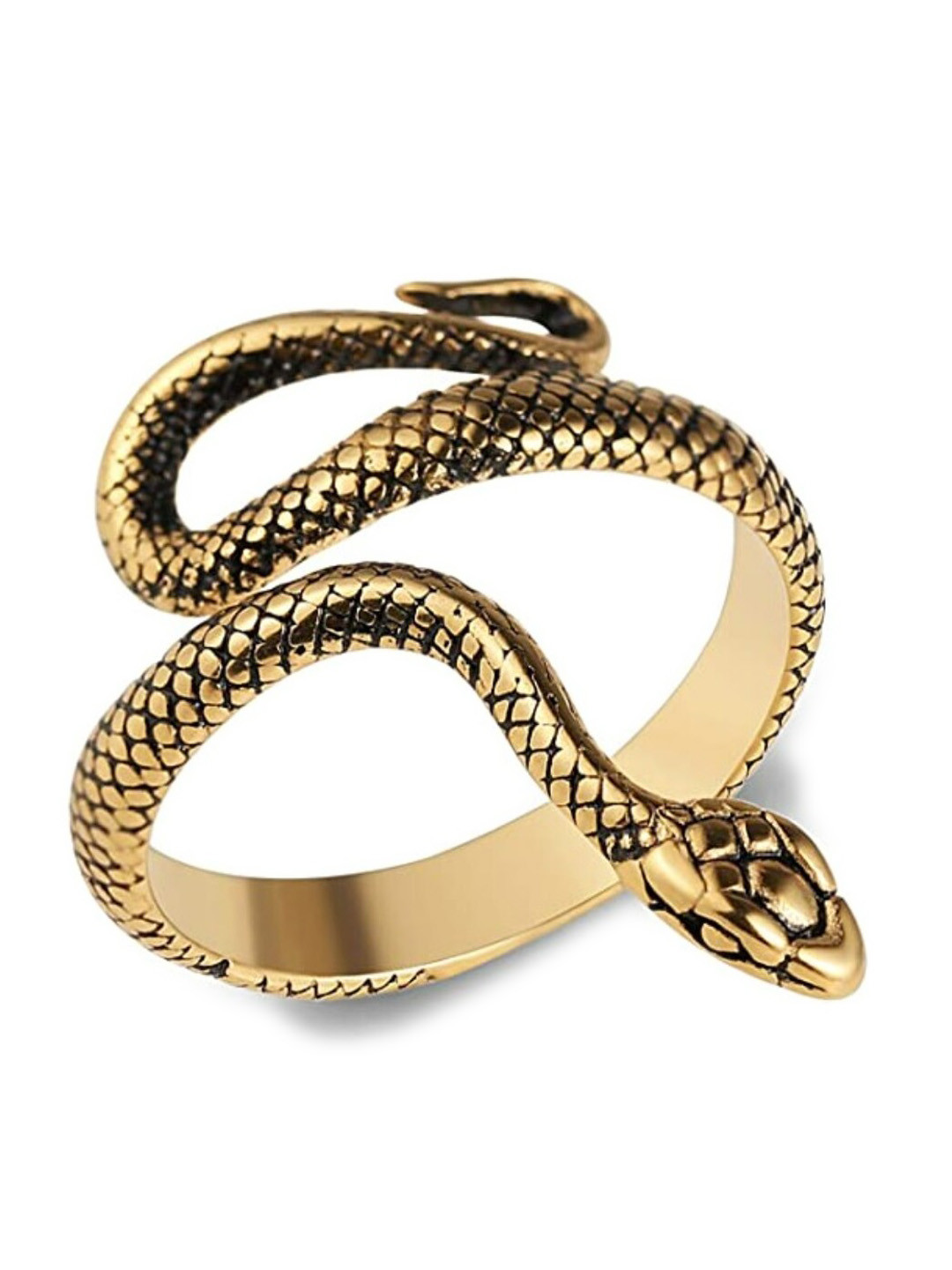UNIVERSITY TRENDZ Rhodium-Plated Snake Design Adjustable Finger Ring