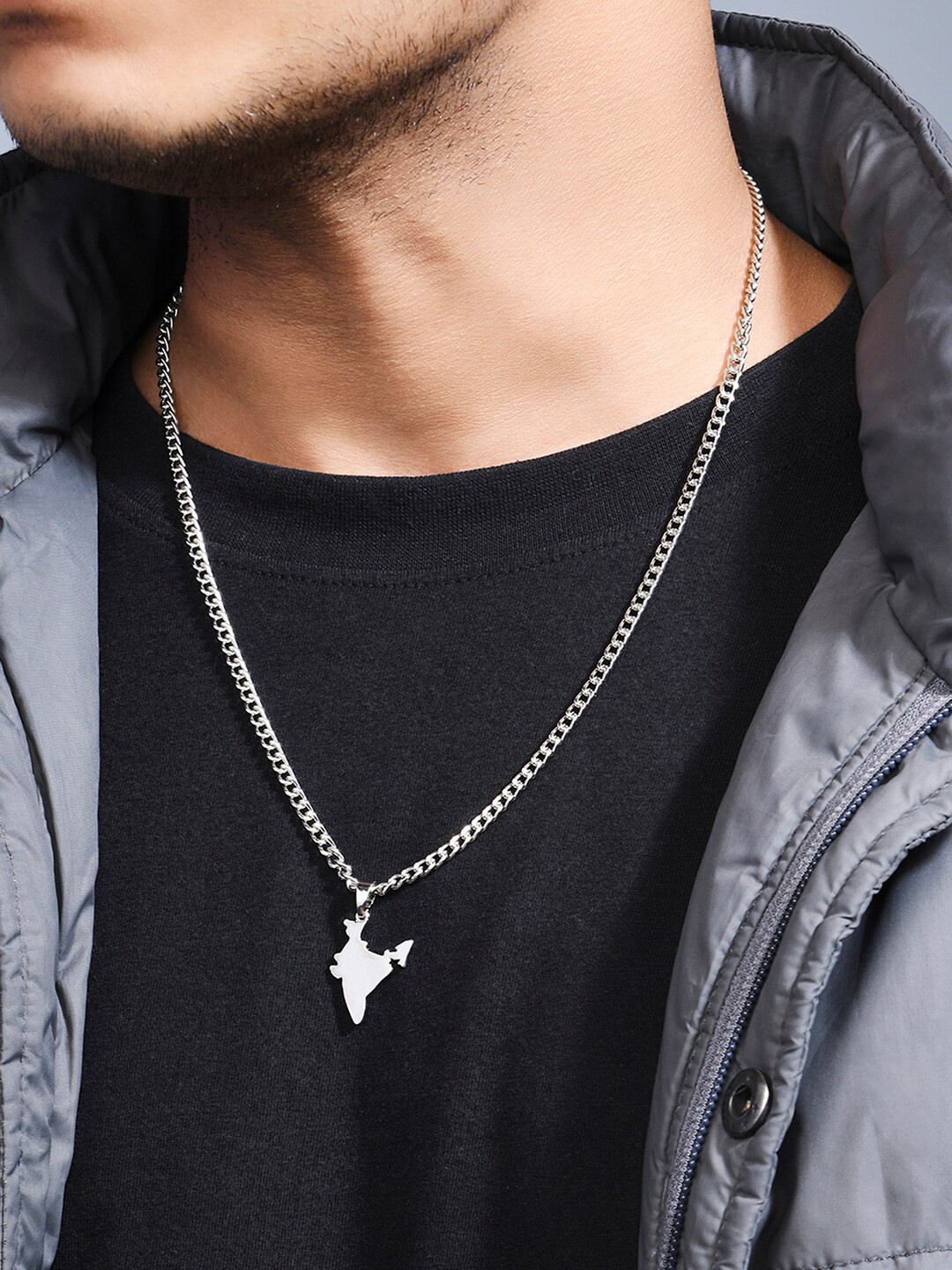 The Bro Code Men Silver-Toned Silver-Plated Necklace