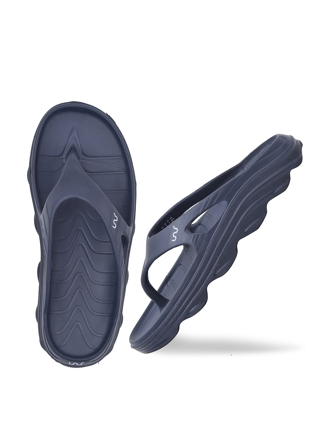 Doubleu Men Navy Blue EVA Thong Flip-Flops