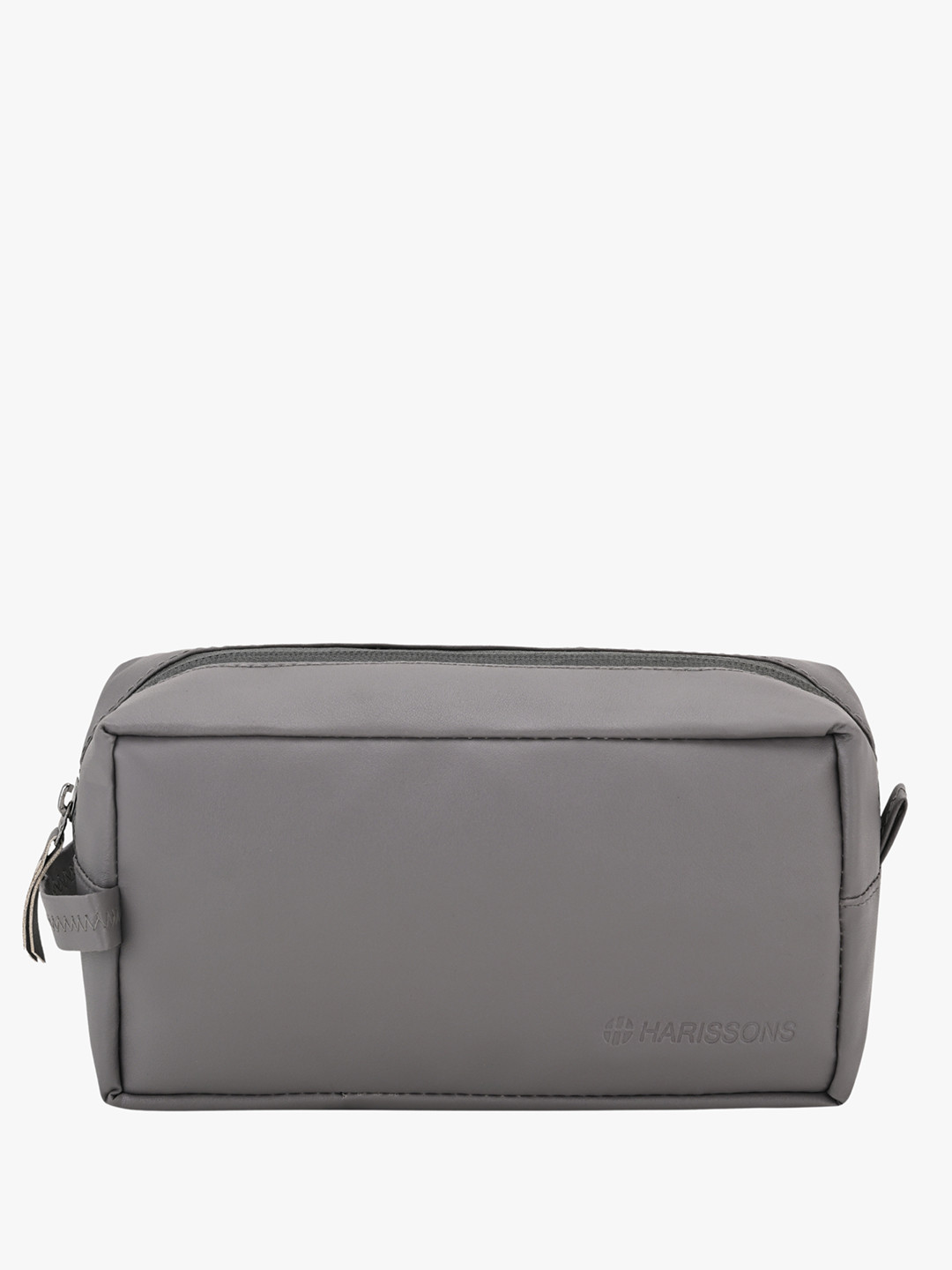 Harissons Unisex Grey Water Repellent Vegan Leather Multipurpose Travel Toiletry Kit Pouch