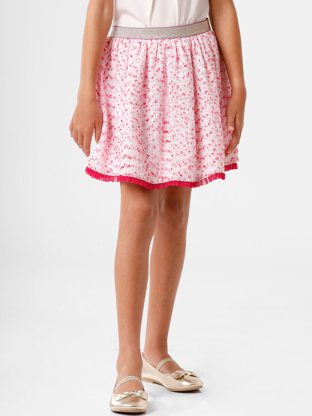 KATE & OSCAR Girls Textured Knee-Length Flared Skirt