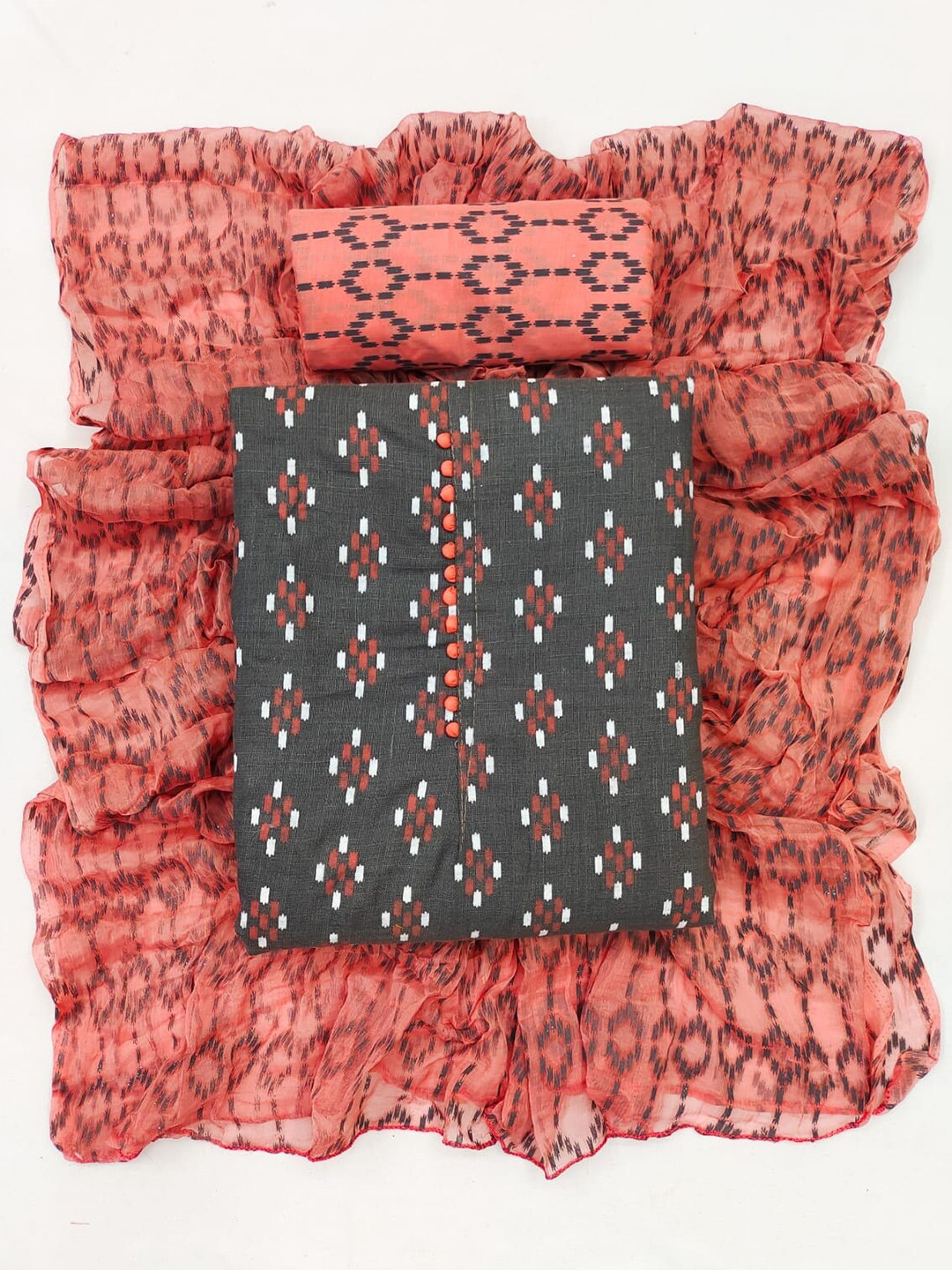 KALINI Abstract Printed Unstitched Dress Material