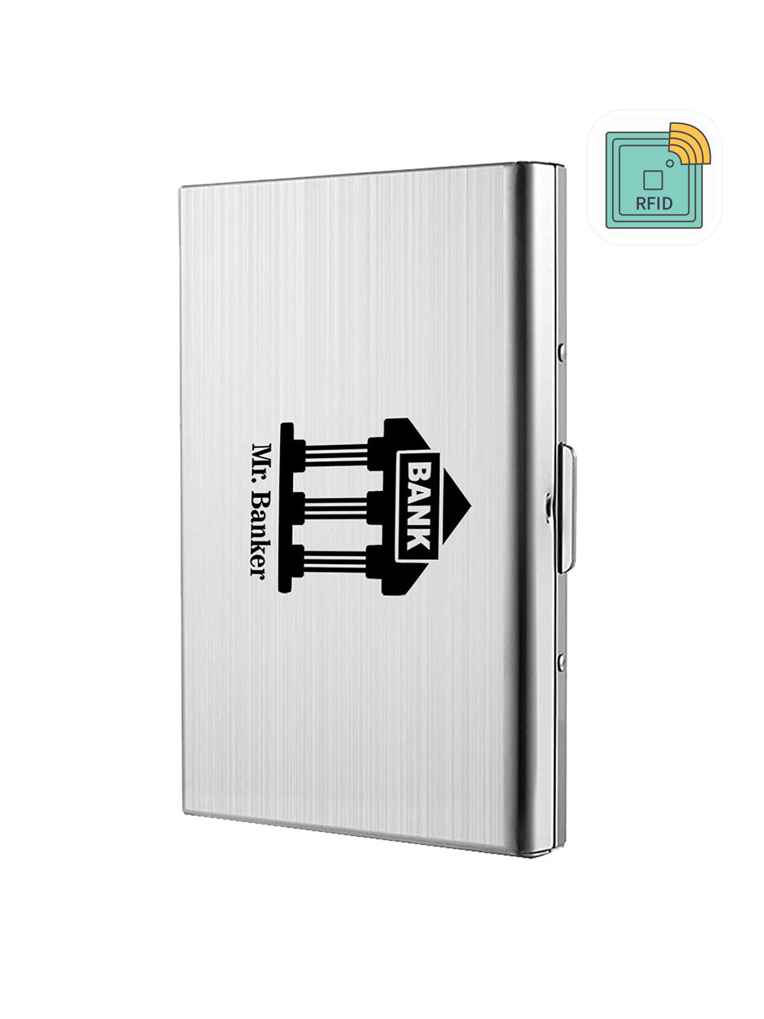 StealODeal Unisex Stainless Steel Printed Card Holder