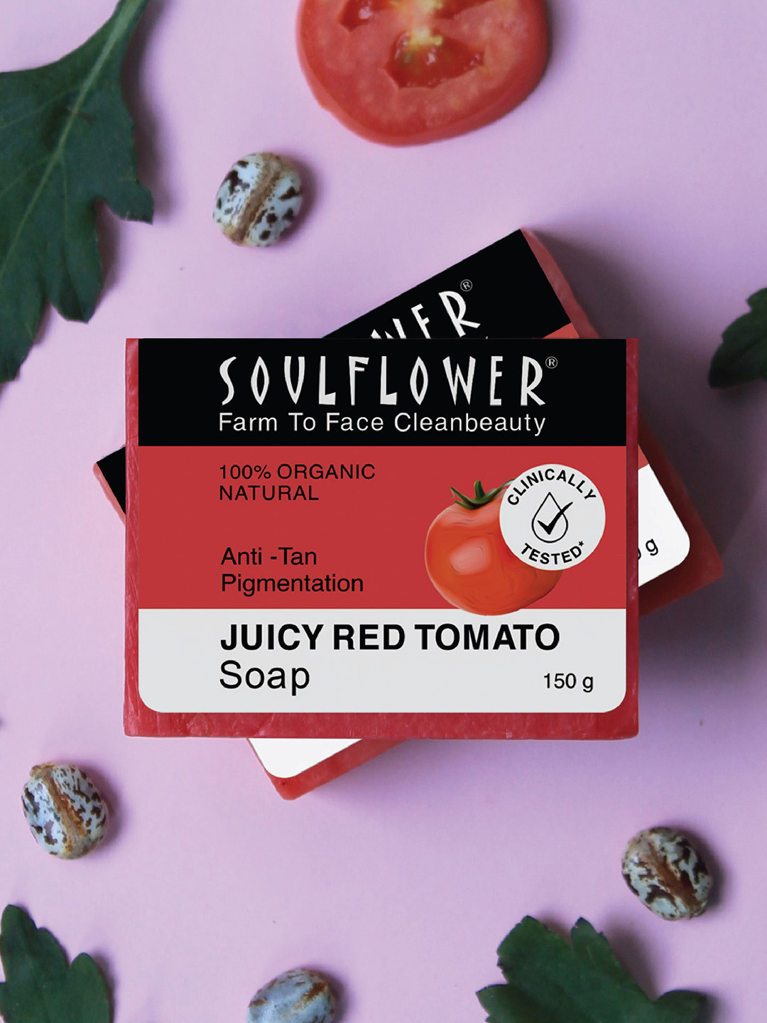 Soulflower Unisex Pack of 2 Juicy Red Tomato Soaps