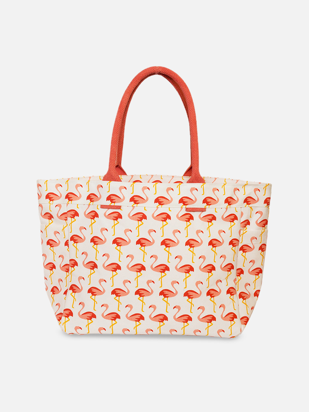 AQVA Orange Printed Oversized Shopper Tote Bag