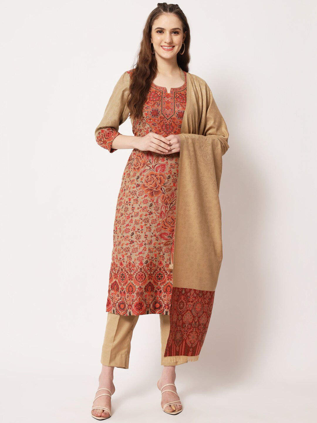 Zamour Embroidered Viscose Rayon Unstitched Dress Material