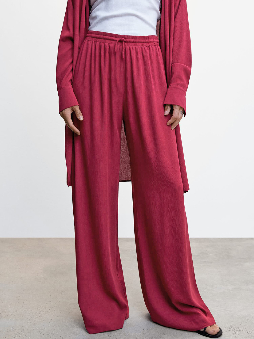 MANGO Women Parallel Pleated Trousers
