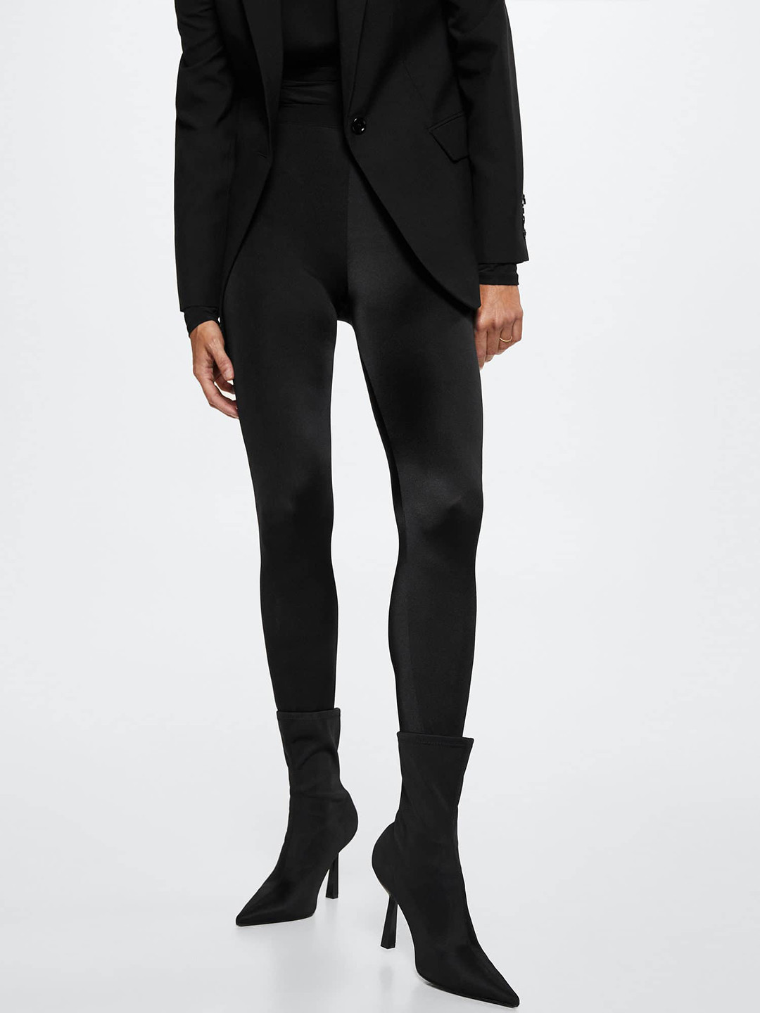 MANGO Women Satin Leggings