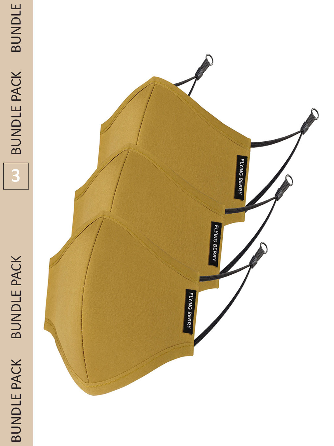 FLYING BERRY Pack Of 3  Pure Cotton 3-Ply Anti Pollution Multi Layers Washable Face Mask