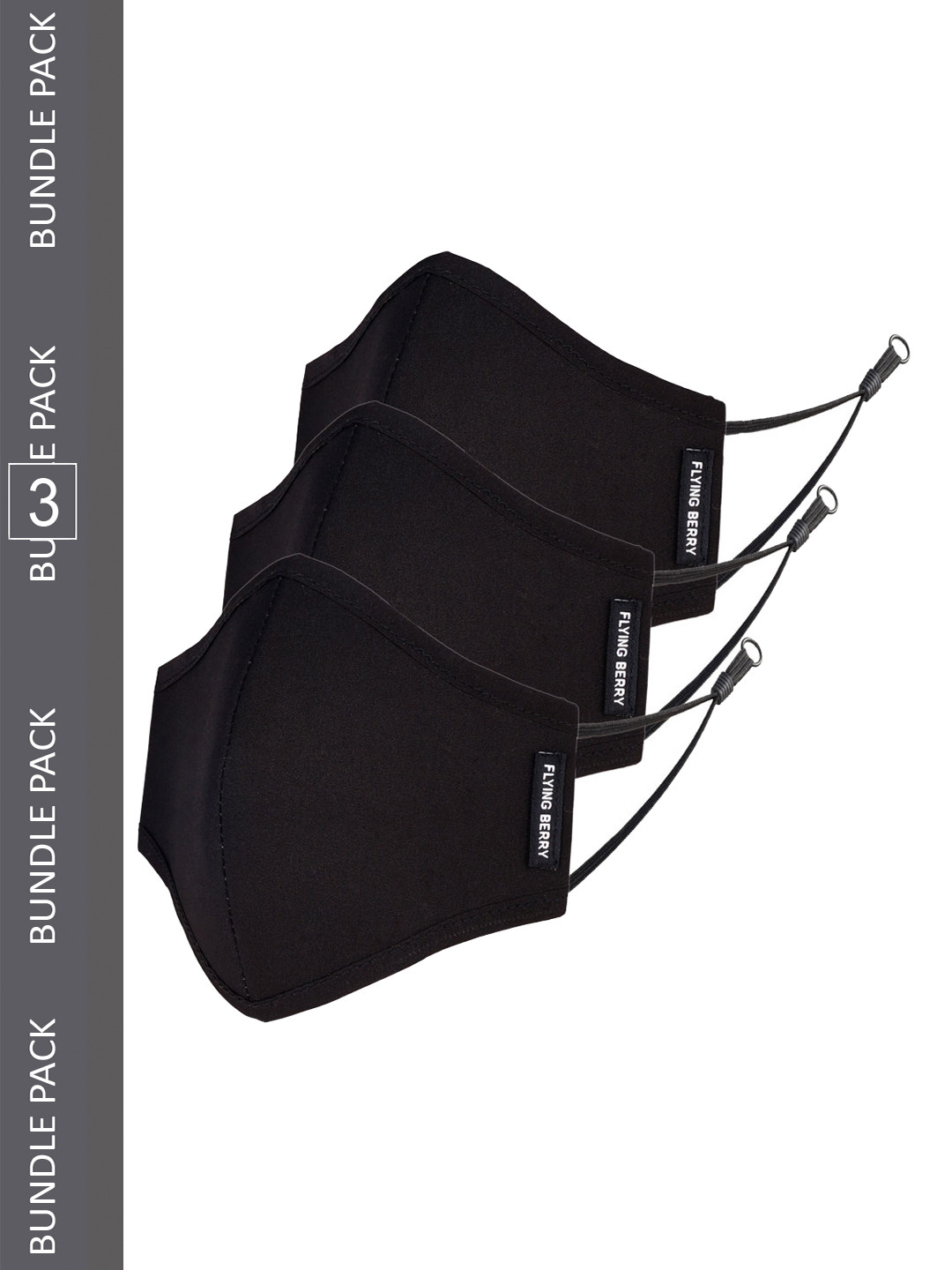 FLYING BERRY Pack Of 3 Cotton Reusable 3-Ply 3D Outdoor Face Masks