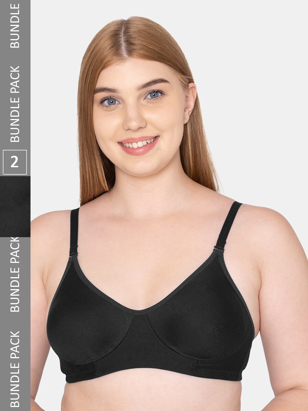 KOMLI Lightly Padded Seamless Bra K-9385-BLK-2PC-