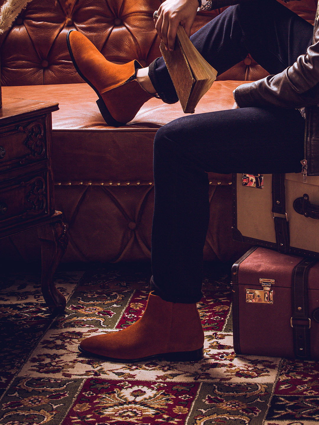 Saint G Men Mid-Top Leather Chelsea Boots