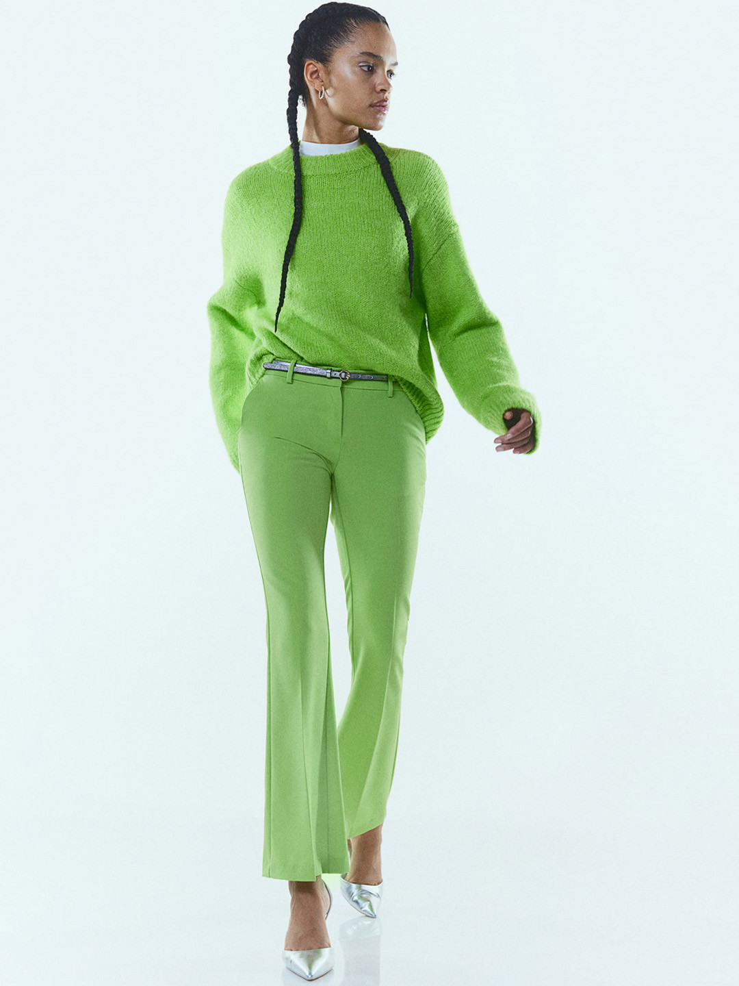 H&M Women Flared Twill Trousers