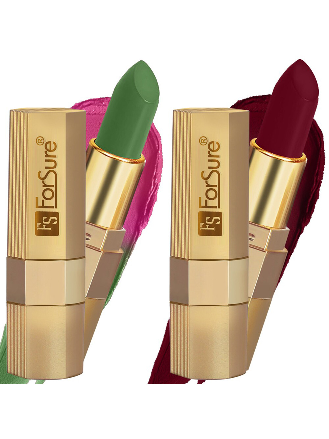 ForSure Xpression Set Of 2 Long Lasting Matte Lipsticks 3.5 gm Each-Maroon 307 & Natural Pink 305
