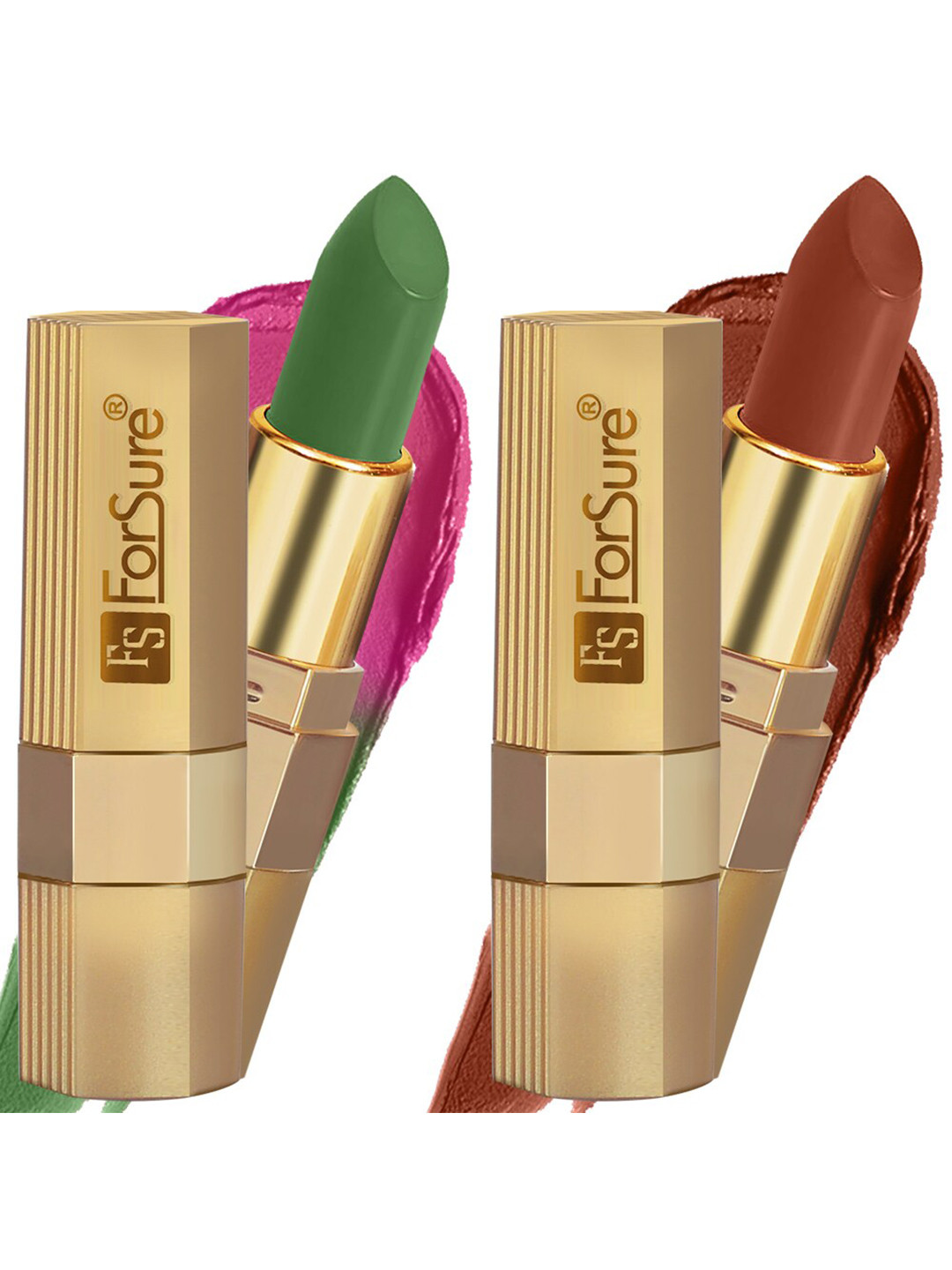 ForSure Xpression Set Of 2 Long Lasting Matte Lipsticks 3.5 gm Each-Natural Pink 305 & Rust Brown 301