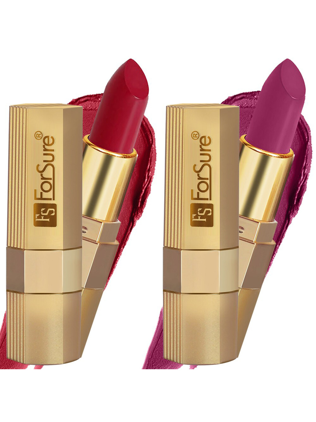 ForSure Xpression Set Of 2 Long Lasting Matte Lipsticks 3.5 gm Each-Magenta 302 & Red Matte 303