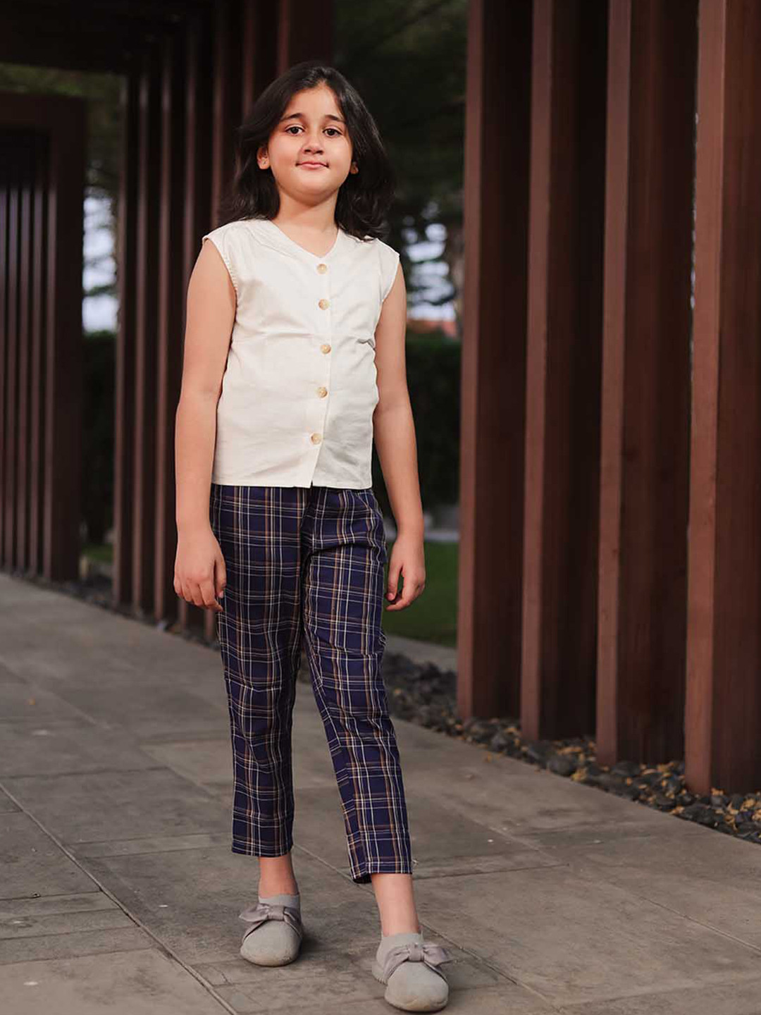 PICCOLO Girls Pure Cotton Top with Trousers