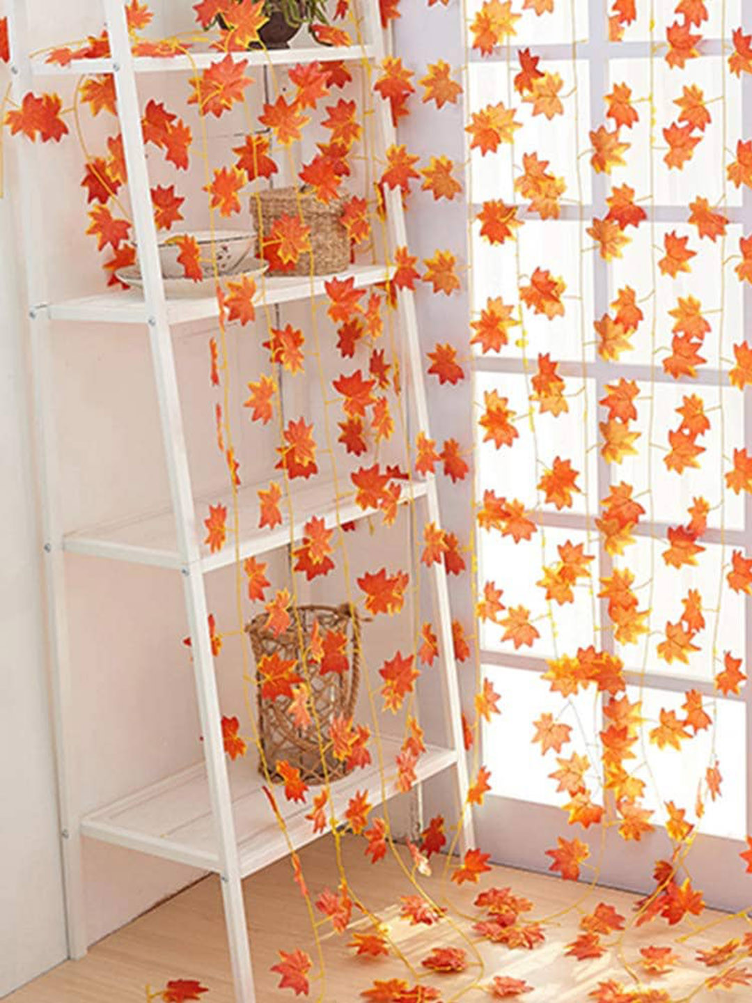 BS AMOR Orange Set Of 3 Artificial Maple Plants