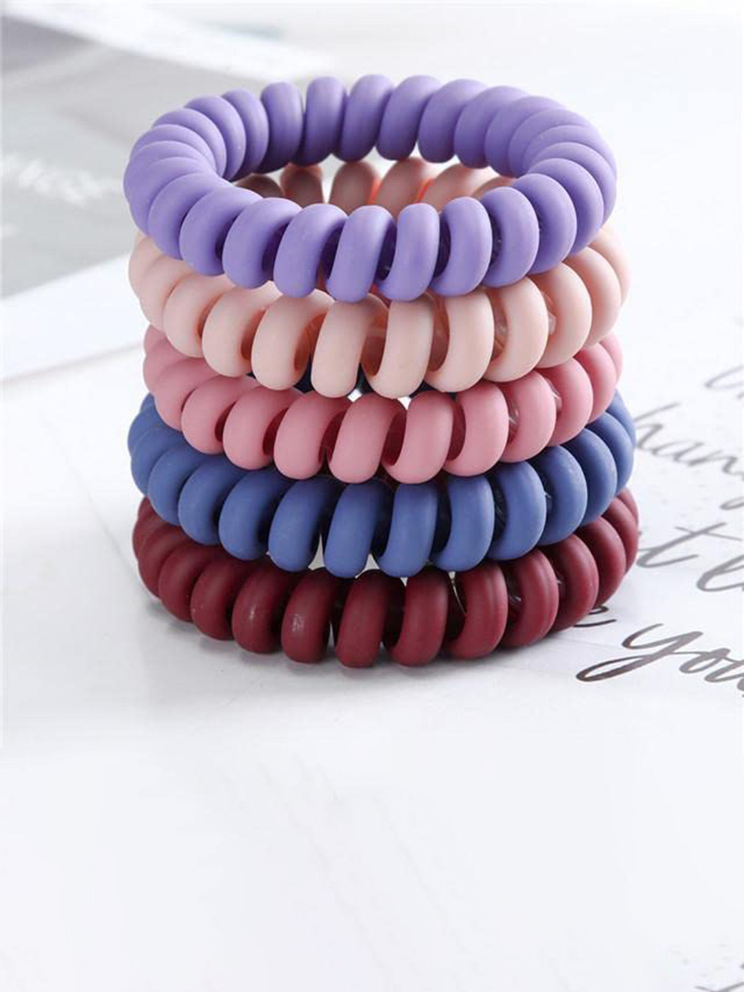 CHANDERKASH Women Set of 15 Spiral Cord Hair Rubber and Tic Tac Hair Clip