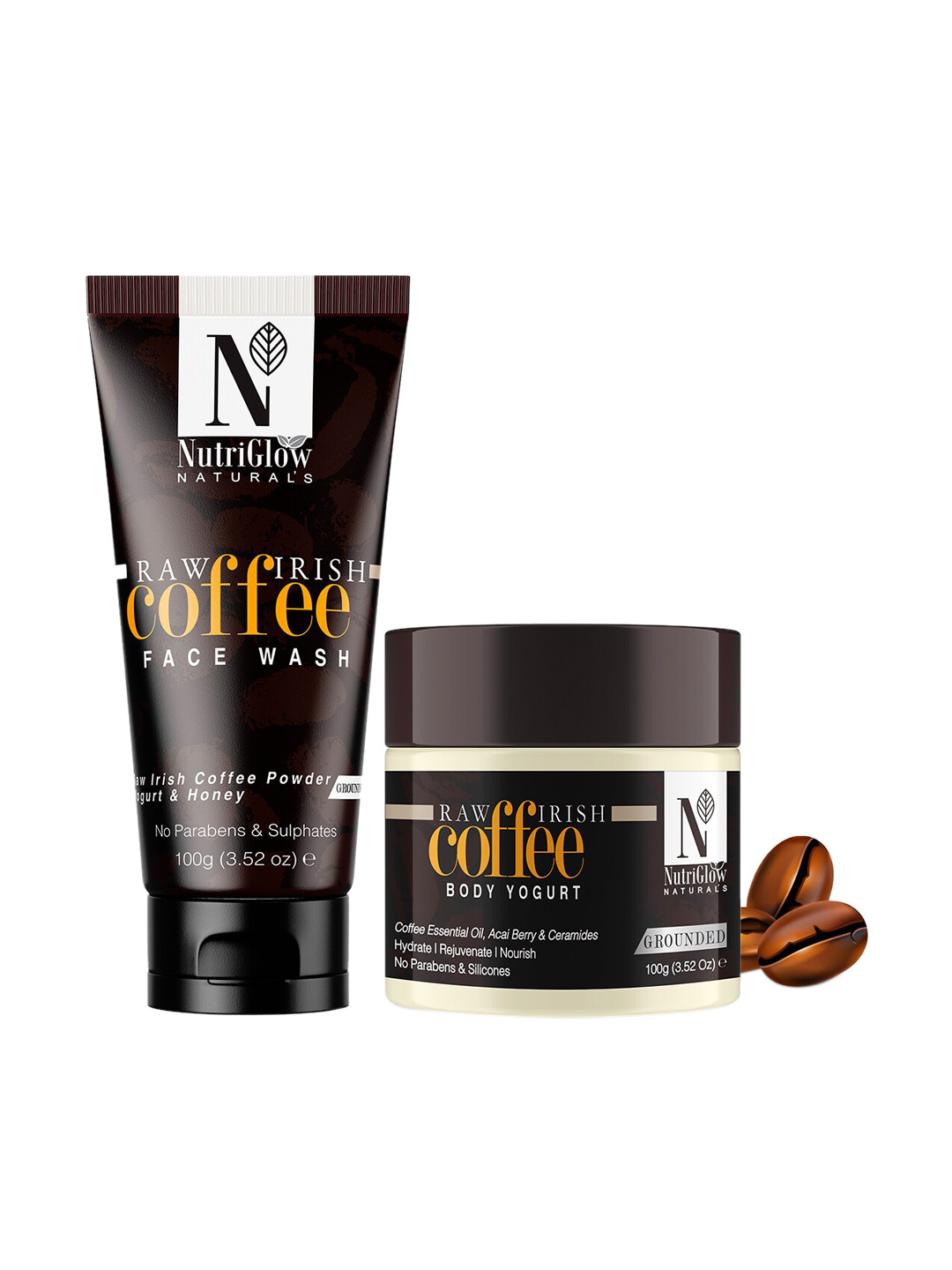 NutriGlow Naturals Pack of 2 Coffee Face Wash-100gm & Coffee Body Yogurt-100gm