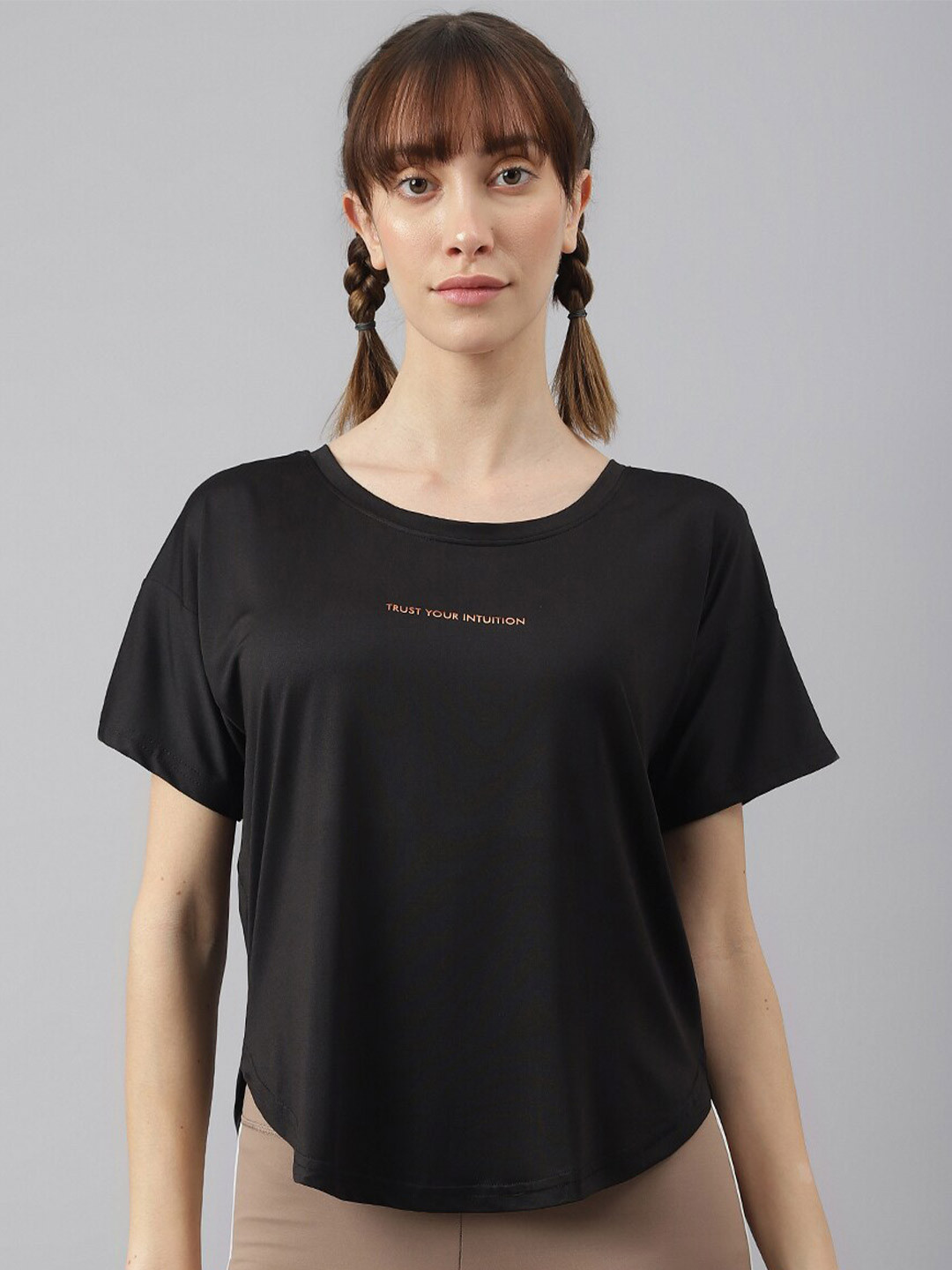 MKH Women Drop-Shoulder Sleeves Dri-FIT Sports T-shirt