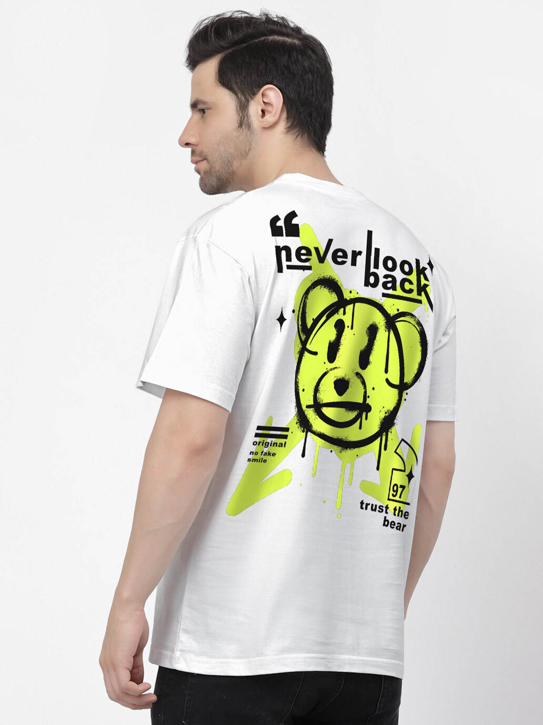 THREADCURRY Men Printed Oversized Streetwear T-shirt