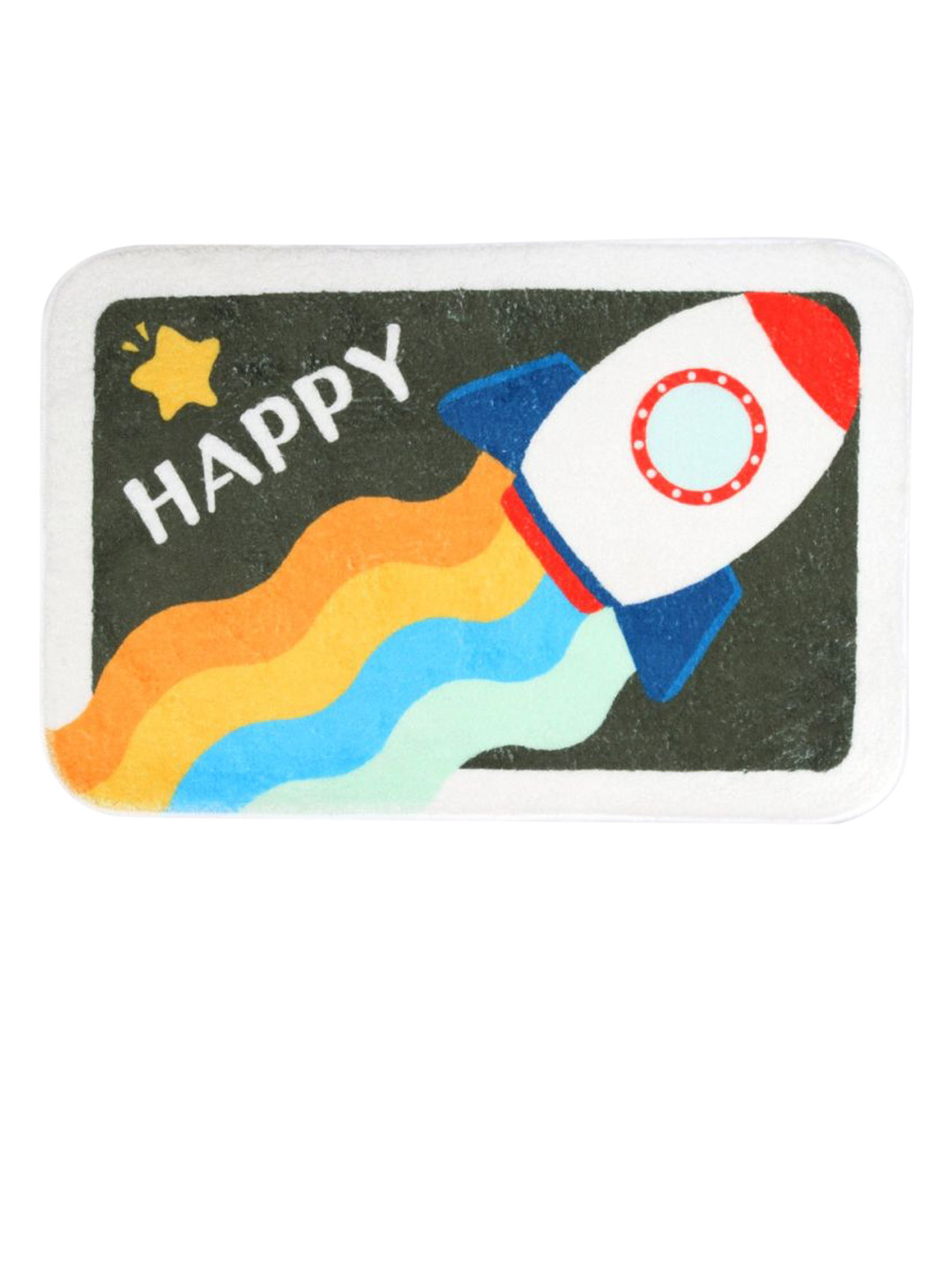 Yellow Bee White & Yellow Rocket Printed Anti-Skid Doormat