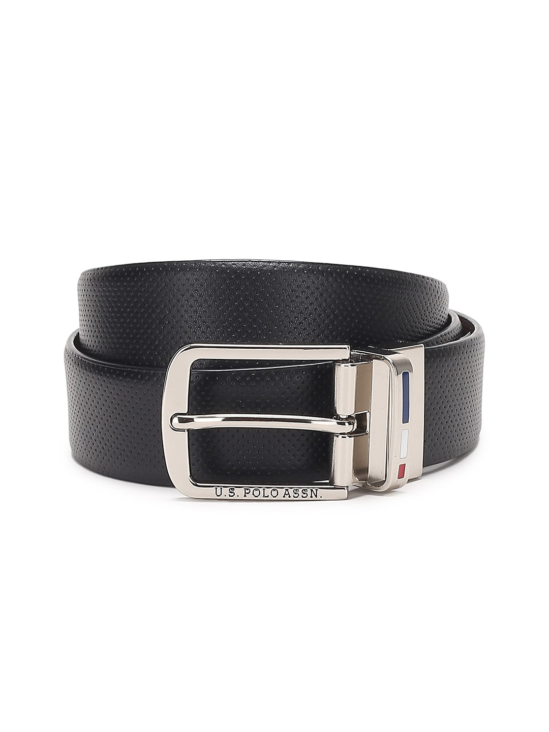 U S Polo Assn Men Black Formal Belt