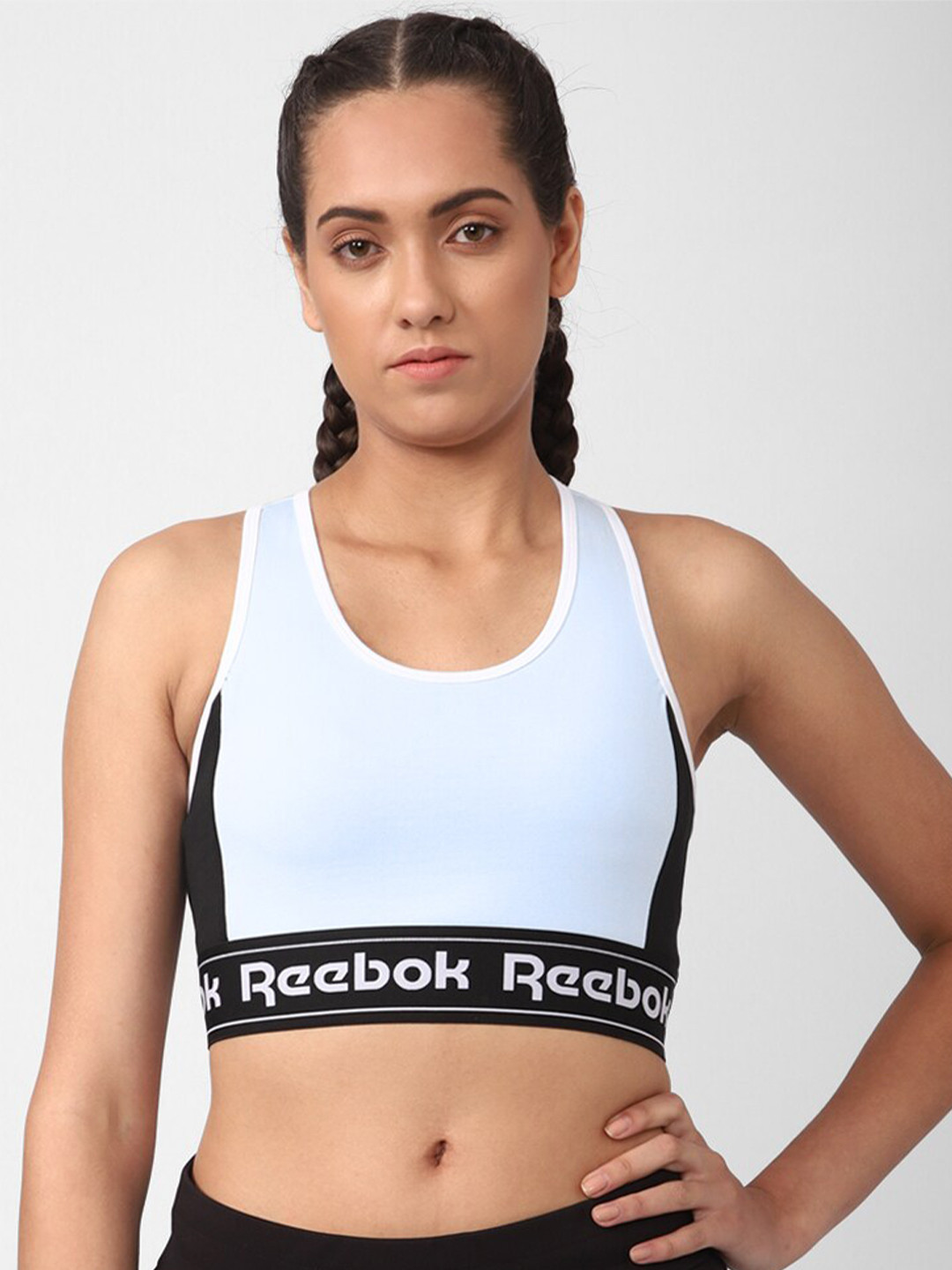 Reebok Blue & Black Bra Lightly Padded
