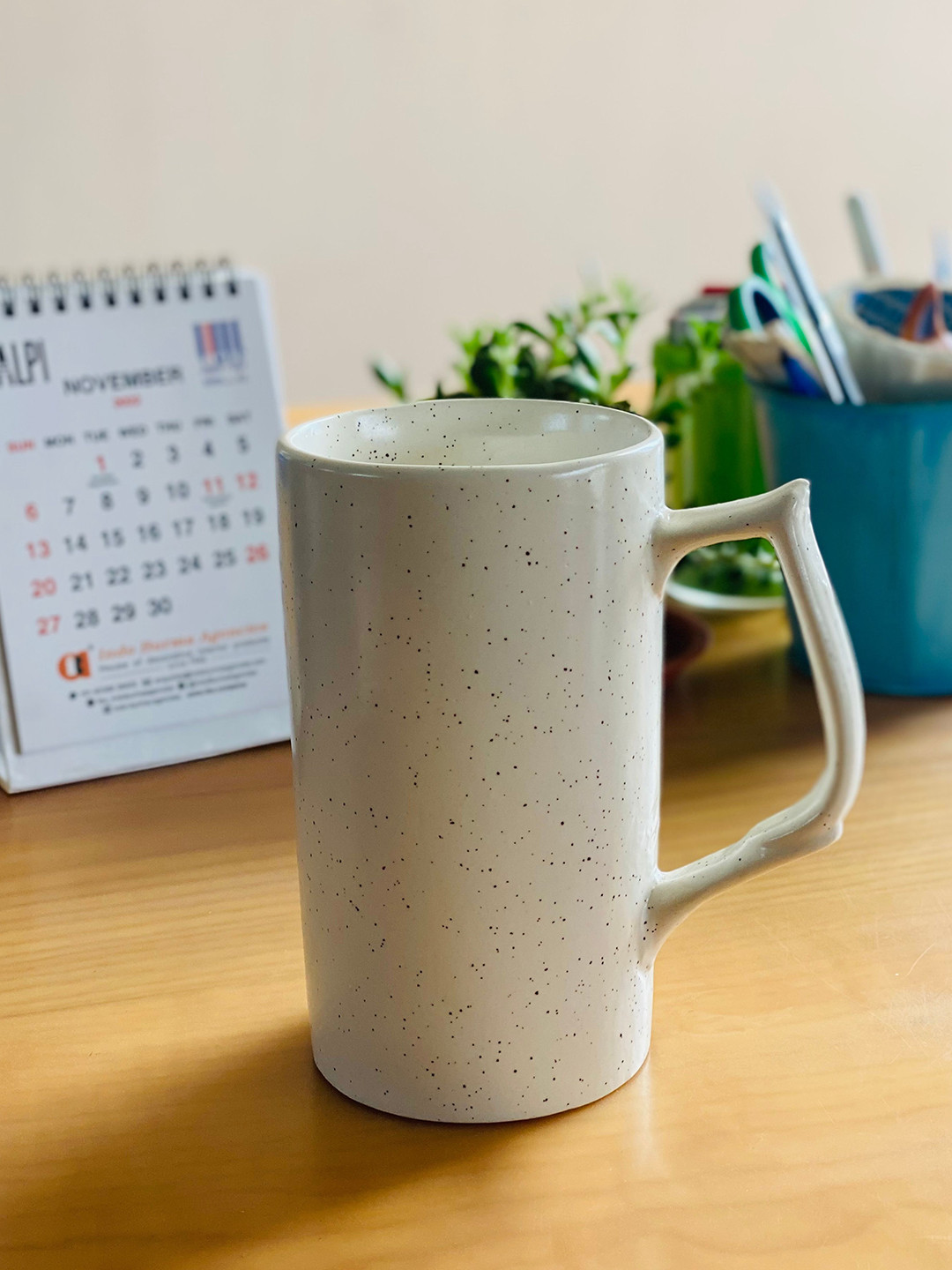 Folkstorys Mercury White Ceramic Beer Mug - 400 ml